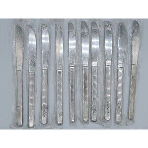 Lot of 10 Vintage Hawaiian Airlines ABCO Stainless Knife Cutlery Silverware New
